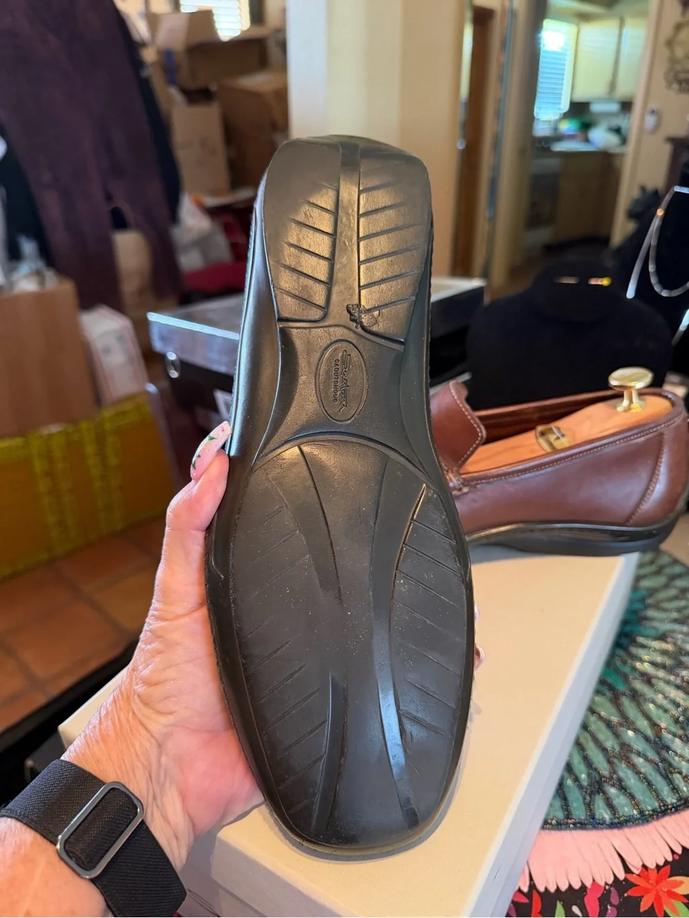 Nice Santoni Brown Leather Loafers